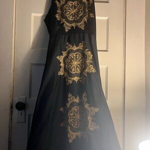 Elegant Black and Gold Women's Dress